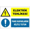 ZY2236 - ISO 7010 Elektrik Tehlikesi, Pano Kapaklarını Kilitli Tutun