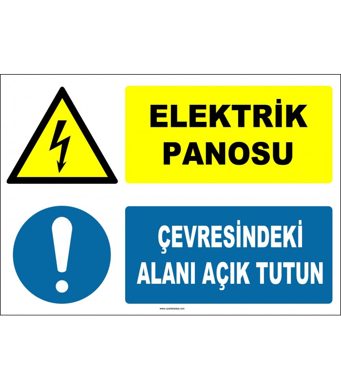 ZY2225 - ISO 7010 Elektrik Panosu, Çevresindeki Alanı Açık Tutun