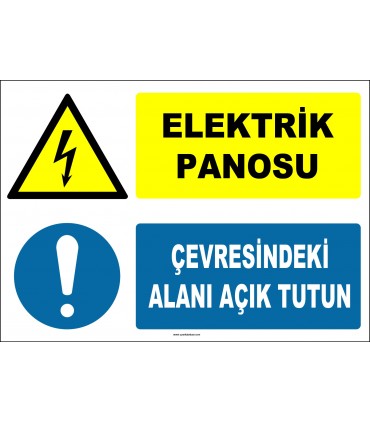 ZY2225 - ISO 7010 Elektrik Panosu, Çevresindeki Alanı Açık Tutun