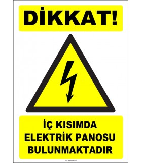 ZY2227 - ISO 7010 Dikkat! İç Kısımda Elektrik Panosu Bulunmaktadır