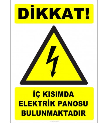 ZY2227 - ISO 7010 Dikkat! İç Kısımda Elektrik Panosu Bulunmaktadır