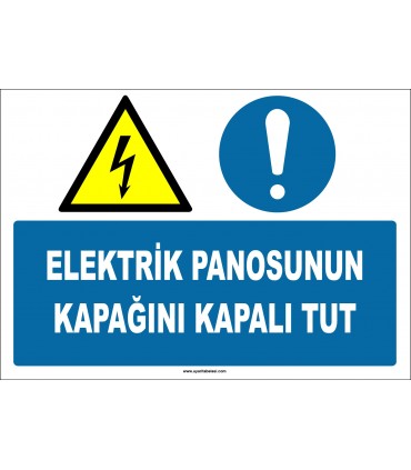 ZY2254 - ISO 7010 Elektrik Panosunun Kapağını Kapalı Tut