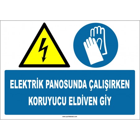 ZY2260 - ISO 7010 Elektrik Panosunda Çalışırken Koruyucu Eldiven Giy