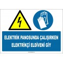 ZY2261 - ISO 7010 Elektrik Panosunda Çalışırken Elektrikçi Eldiveni Giy