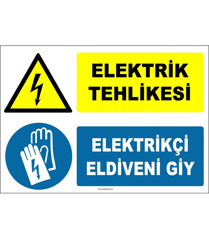 ZY2267 - Elektrik Tehlikesi, Elektrikçi Eldiveni Giy