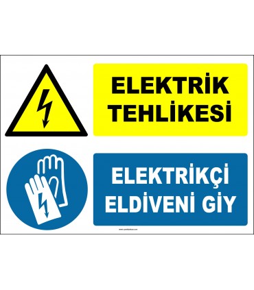 ZY2267 - Elektrik Tehlikesi, Elektrikçi Eldiveni Giy