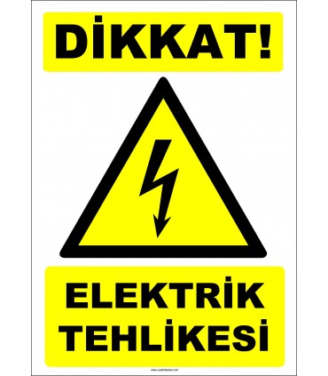 ZY2283 - ISO 7010 Dikkat! Elektrik Tehlikesi