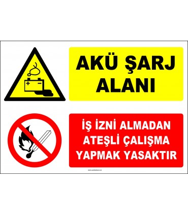 ZY2296 - Akü Şarj Alanı, İş İzni Almadan Ateşli Çalışma Yapmak Yasaktır