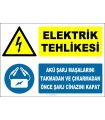 ZY2323 - Elektrik Tehlikesi,  Akü Şarj Maşalarını Takmadan veya Çıkarmadan Önce Şarj Cihazını Kapat