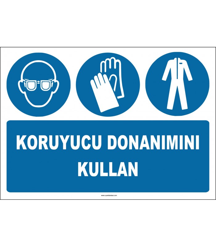 ZY2328 - ISO 7010 Koruyucu Donanımını Kullan (Gözlük, Eldiven, Giysi)