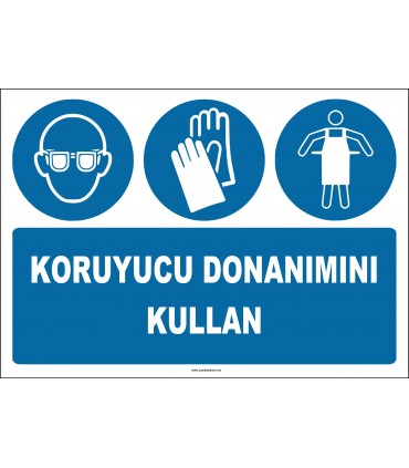 ZY2331 - ISO 7010 Koruyucu Donanımını Kullan (Gözlük, Eldiven, Önlük)