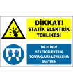 ZY2342 - Dikkat! Statik Elektrik Tehlikesi, İki Elinizi Statik Elektrik Topraklama Levhasına Bastırın