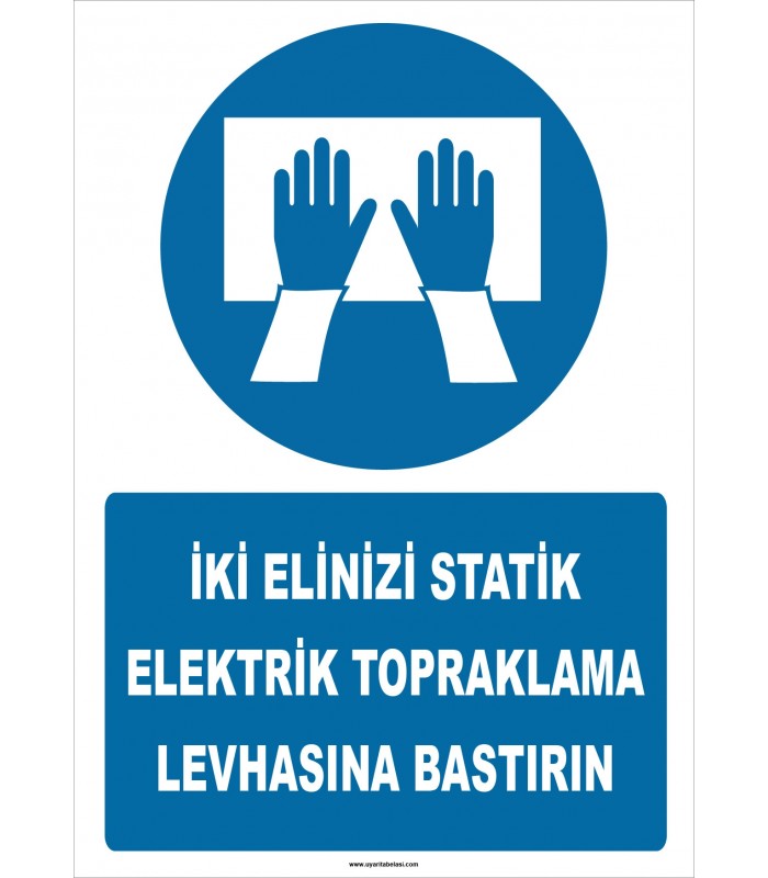 ZY2345 - İki Elinizi Statik Elektrik Topraklama Levhasına Bastırın