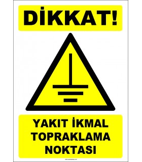 ZY2355 - Dikkat! Yakıt İkmal Topraklama Noktası
