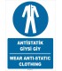 ZY2384 - ISO 7010 Türkçe İngilizce Antistatik Giysi Giy, Wear Antistatic Clothing