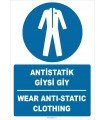 ZY2384 - ISO 7010 Türkçe İngilizce Antistatik Giysi Giy, Wear Antistatic Clothing