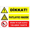 ZY2364 - Dikkat Patlayıcı Madde - Sigara ve Açık Alevle Yaklaşmak Yasaktır