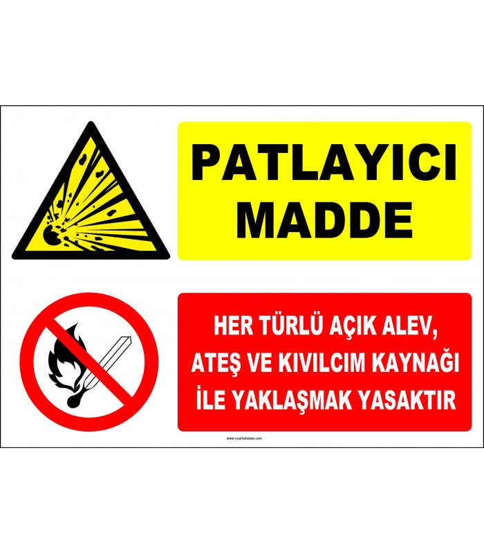ZY2369 - Patlayıcı Madde - Her Türlü Açık Alev, Ateş ve Kıvılcım Kaynağı İle Yaklaşmak Yasaktır