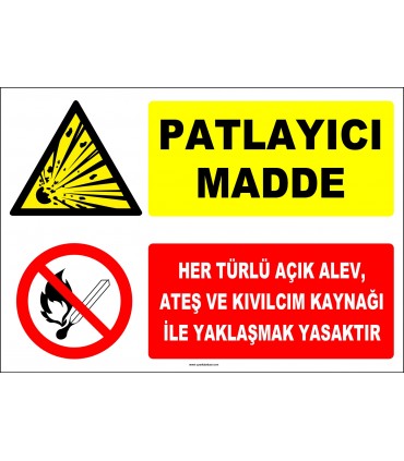 ZY2369 - Patlayıcı Madde - Her Türlü Açık Alev, Ateş ve Kıvılcım Kaynağı İle Yaklaşmak Yasaktır