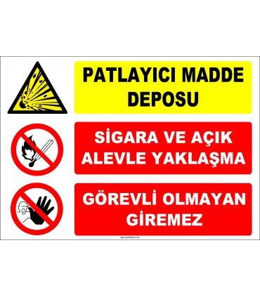 ZY2367 - Patlayıcı Madde Deposu - Sigara ve Açık Alevle Yaklaşma, Görevli Olmayan Giremez