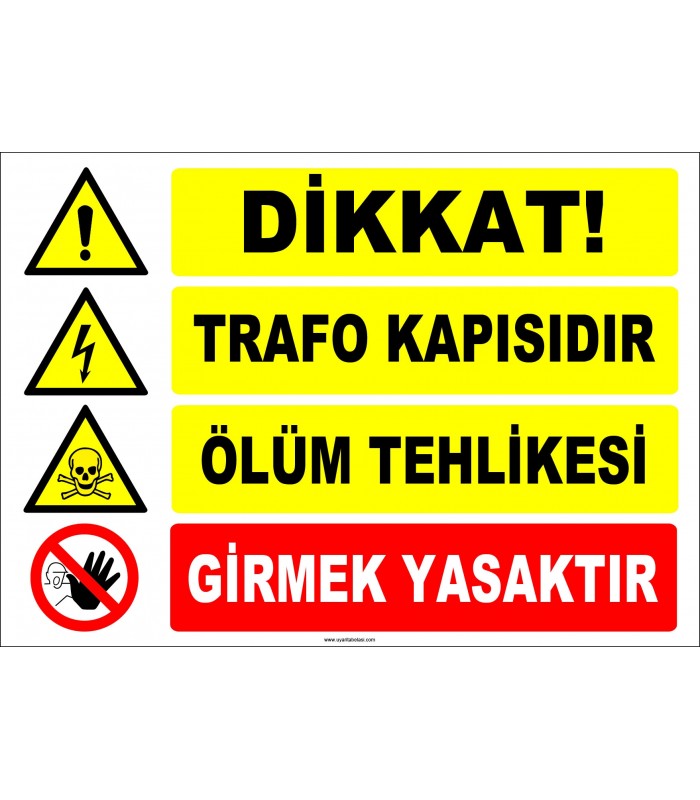 ZY2394 - Dikkat! Trafo Kapısıdır, Ölüm Tehlikesi, Girmek Yasaktır