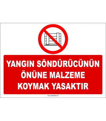 ZY2431  - Yangın Söndürücünün Önüne Malzeme Koymak Yasaktır