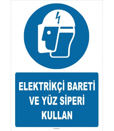 ZY2484 - Elektrikçi Bareti ve Yüz Siperi Kullan