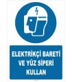 ZY2484 - Elektrikçi Bareti ve Yüz Siperi Kullan