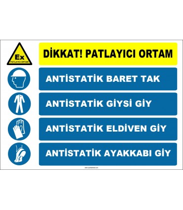ZY2514 - Patlayıcı Ortam, Antistatik Baret, Giysi, Eldiven, Ayakkabı Giy