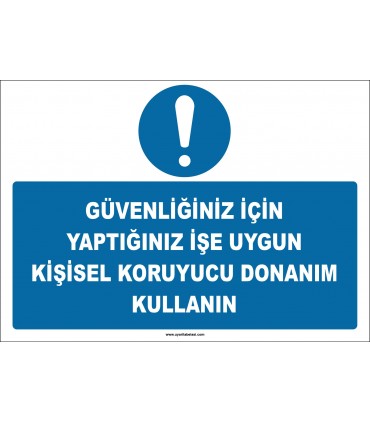 ZY2583 - Güvenliğiniz İçin Yaptığınız İşe Uygun Kişisel Koruyucu Donanım Kullanın