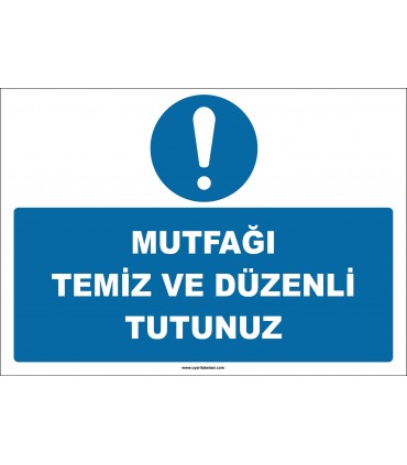 ZY2600 - Mutfağı Temiz ve Düzenli Tutunuz
