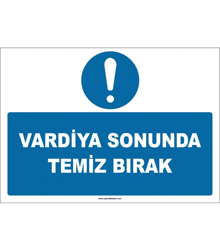ZY2607 - Vardiya Sonunda Temiz Bırak