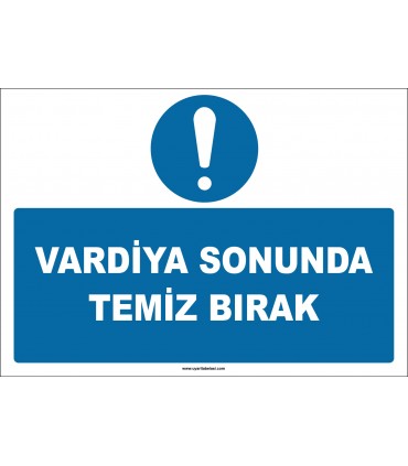 ZY2607 - Vardiya Sonunda Temiz Bırak