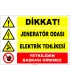 ZY2494 - Dikkat! Jeneratör Odası, Elektrik Tehlikesi, Yetkiliden Başkası Giremez