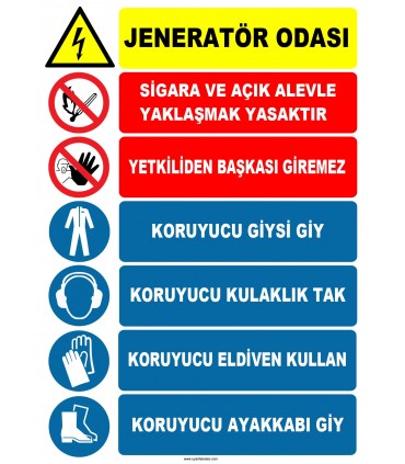 ZY2499 - Jeneratör Odası İkaz Levhası
