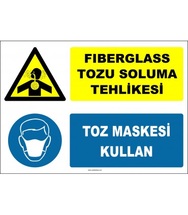 ZY2882 - Fiberglass Tozu Soluma Tehlikesi, Toz Maskesi Kullan