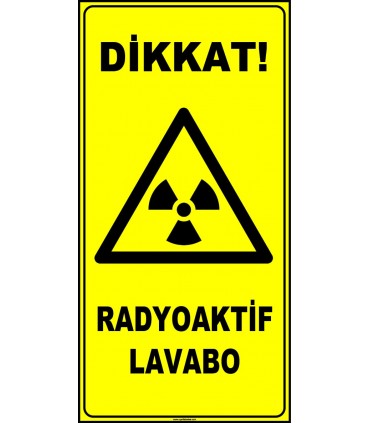 ZY2918 - ISO 7010 Dikkat! Radyoaktif Lavabo