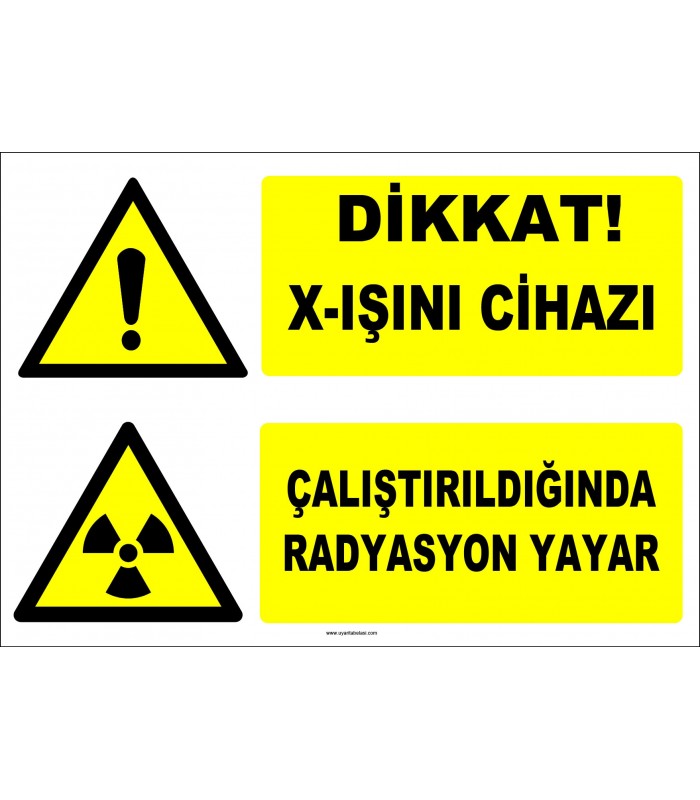 ZY2913 - Dikkat! X-Işını Cihazı, Çalıştırıldığında Radyasyon Yayar