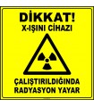 ZY2914 - Dikkat! X-Işını Cihazı, Çalıştırıldığında Radyasyon Yayar