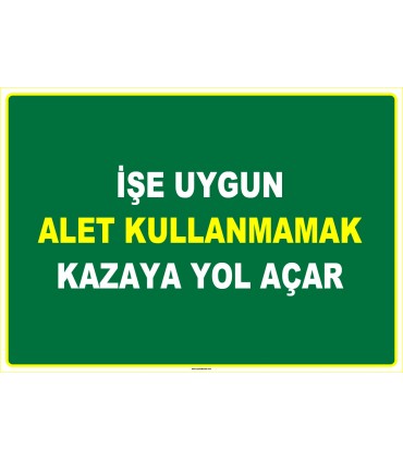 EF1038 - İşe Uygun Alet Kullanmamak Kazaya Yol Açar