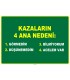 EF1099 - Kazaların 4 ana nedeni, Görmedim, Düşünemedim, Bilmiyorum, Acelem Var