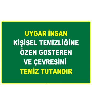 EF1115 - Uygar İnsan Kişisel Temizliğine Özen Gösteren ve Çevresini Temiz Tutandır