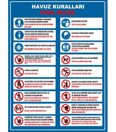 EF1194 - Türkçe-İngilizce Havuz Kuralları, Pool Rules