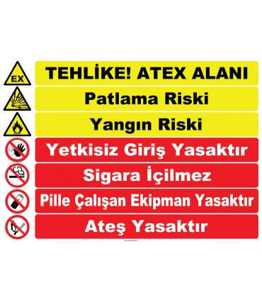 EF1196 - Tehlike! ATEX Alanı Levhası