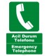 EF1199 - Türkçe İngilizce Acil Durum Telefonu Emergency Telephone