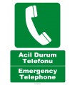 EF1199 - Türkçe İngilizce Acil Durum Telefonu Emergency Telephone