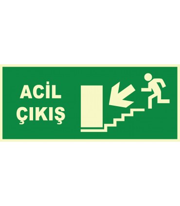 EF1195 - Fosforlu Acil Çıkış, Sol Aşağı