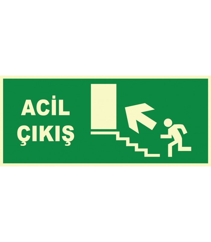 EF1208 - Fosforlu Acil Çıkış, Sol Yukarı