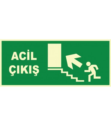 EF1208 - Fosforlu Acil Çıkış, Sol Yukarı