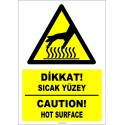 EF1223 - Türkçe İngilizce Dikkat! Sıcak Yüzey, Caution! Hot Surface